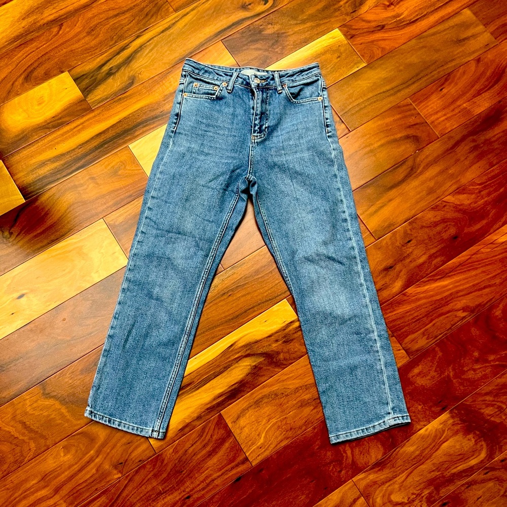 Top Shop High Waisted Straight Leg Jeans